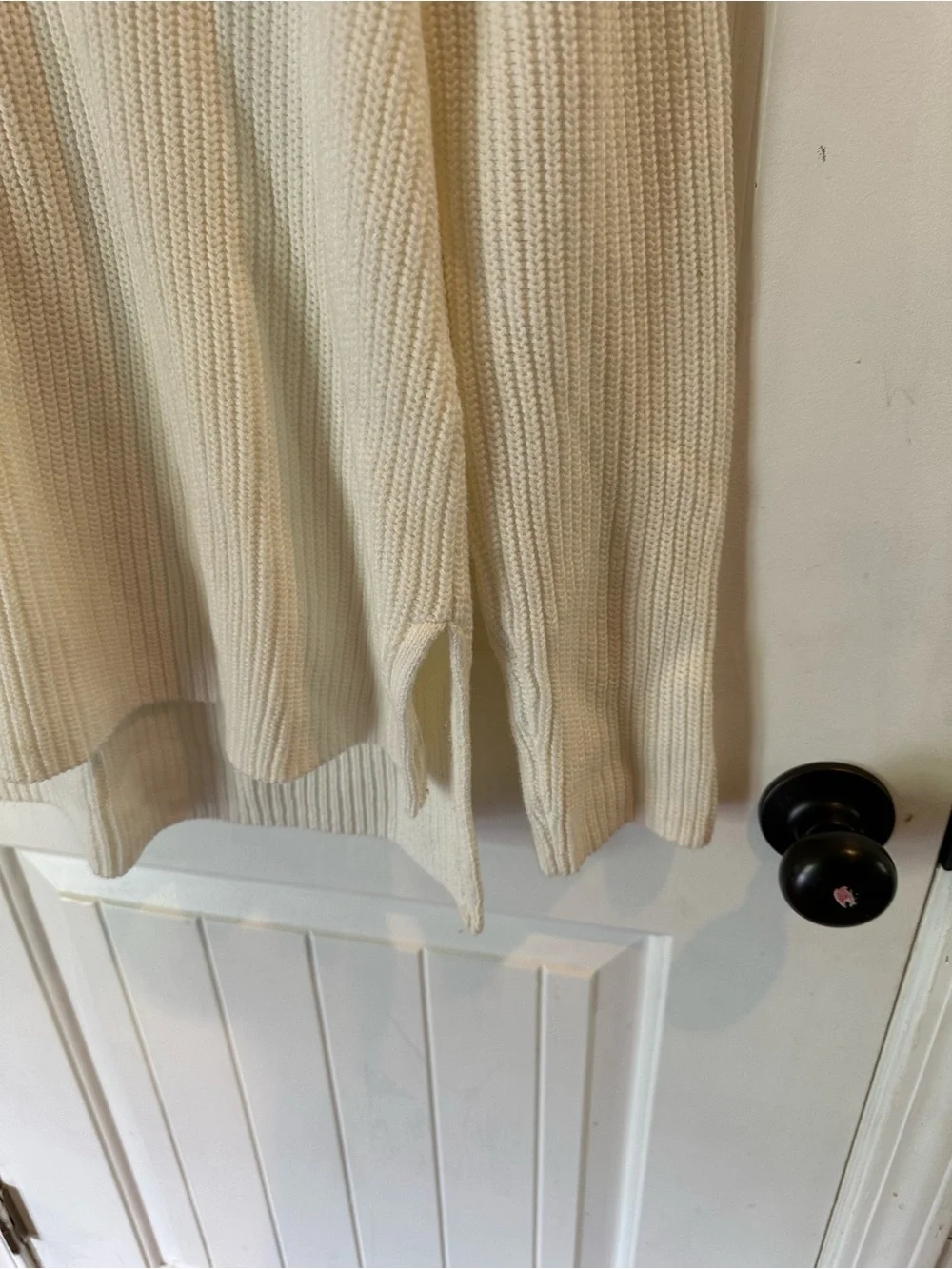 J. Crew Ivory V-Neck Ribbed Sweater 100% cotton